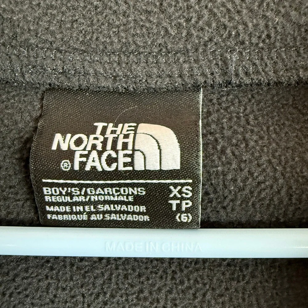 The‎ North Face Boys Pullover Fleece Top Shirt Black Gray XS/6